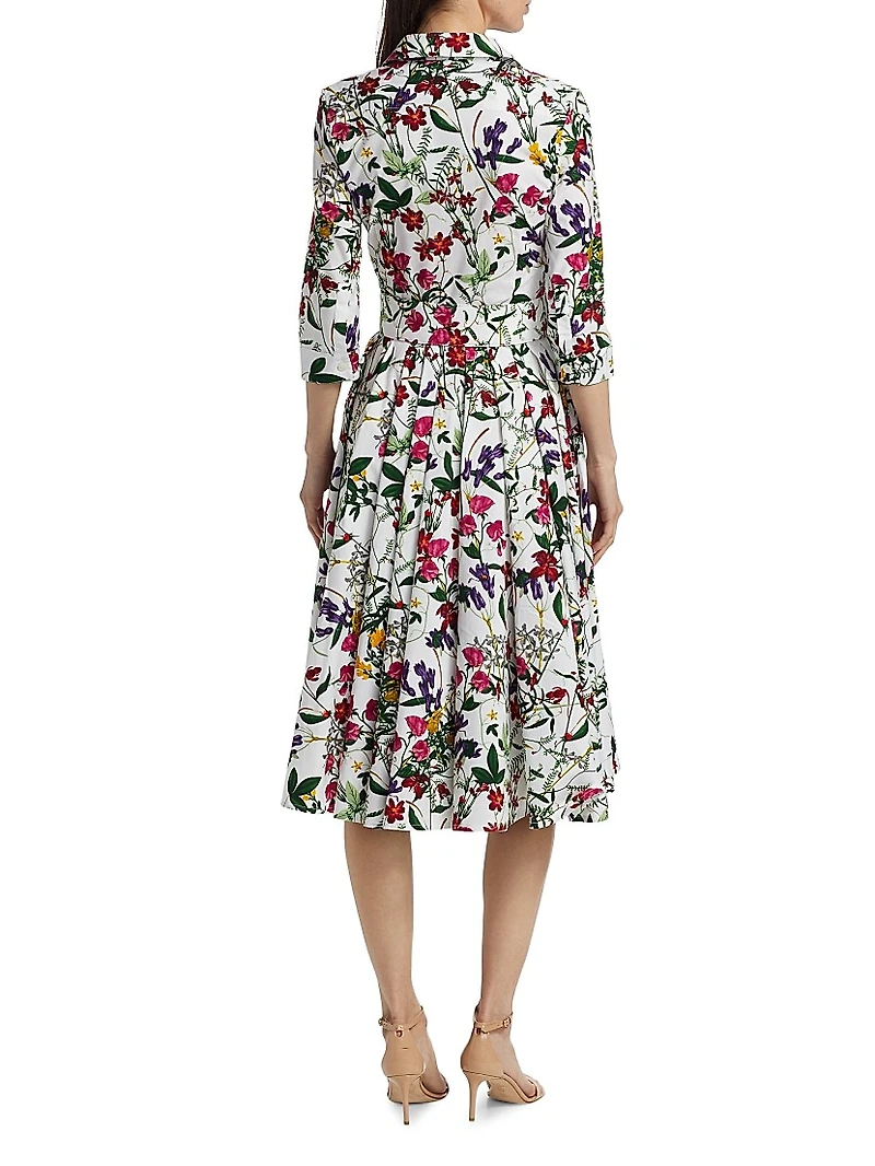 Laurent Printed Cotton Voile Shirtdress