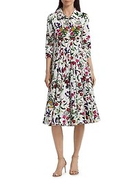 Laurent Printed Cotton Voile Shirtdress