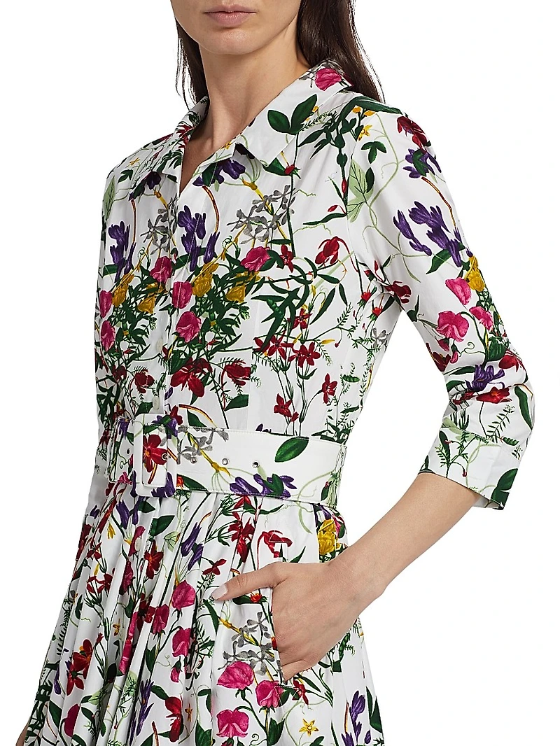 Laurent Printed Cotton Voile Shirtdress