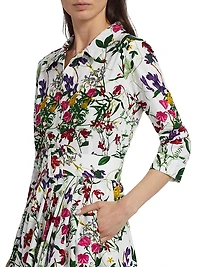 Laurent Printed Cotton Voile Shirtdress