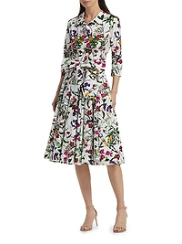 Laurent Printed Cotton Voile Shirtdress