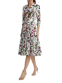 Laurent Printed Cotton Voile Shirtdress
