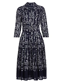 Audrey Horse Chain Cotton Shirtdress