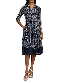 Audrey Horse Chain Cotton Shirtdress