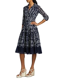 Audrey Horse Chain Cotton Shirtdress