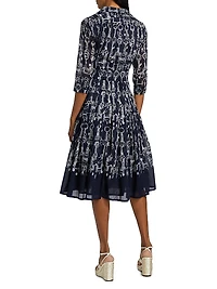 Audrey Horse Chain Cotton Shirtdress