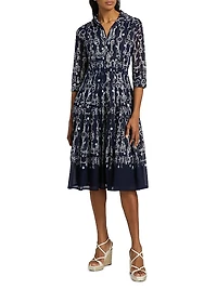 Audrey Horse Chain Cotton Shirtdress