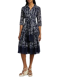 Audrey Horse Chain Cotton Shirtdress