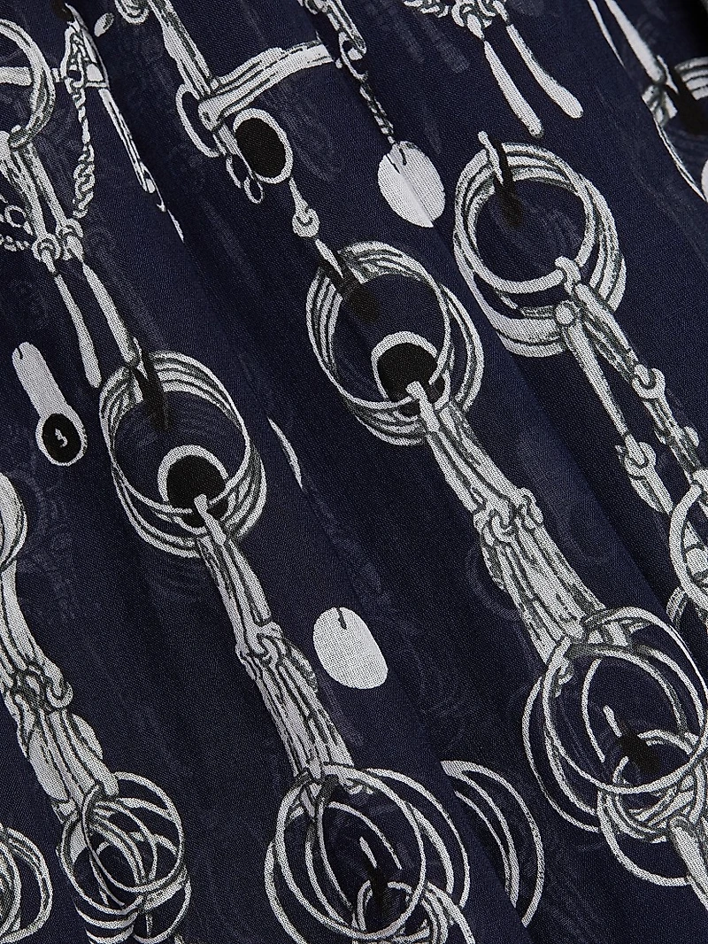 Audrey Horse Chain Cotton Shirtdress