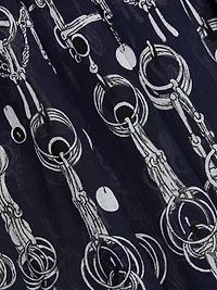 Audrey Horse Chain Cotton Shirtdress