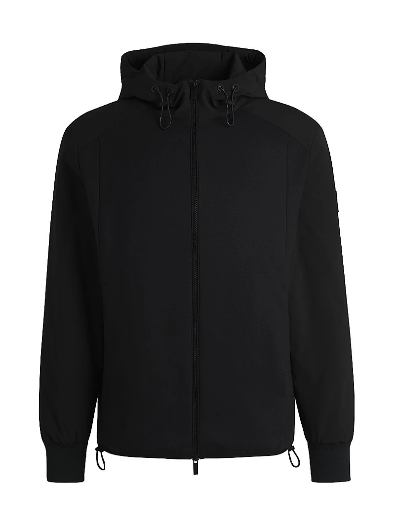Hooded Regular-Fit Jacket Mixed Materials