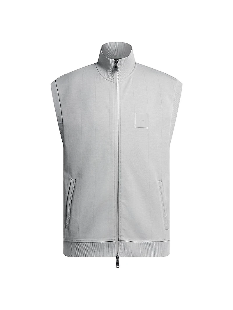 Sleeveless Zip-Up Sweatshirt Cotton
