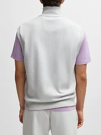 Sleeveless Zip-Up Sweatshirt Cotton