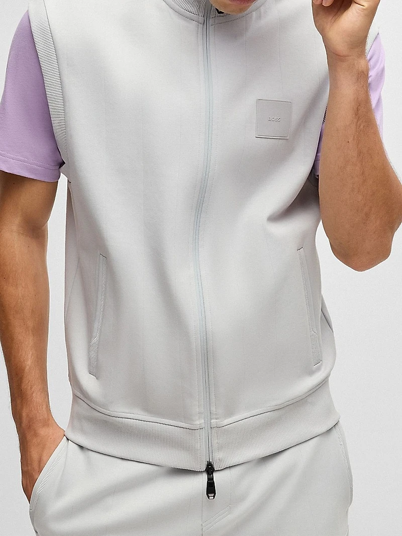 Sleeveless Zip-Up Sweatshirt Cotton