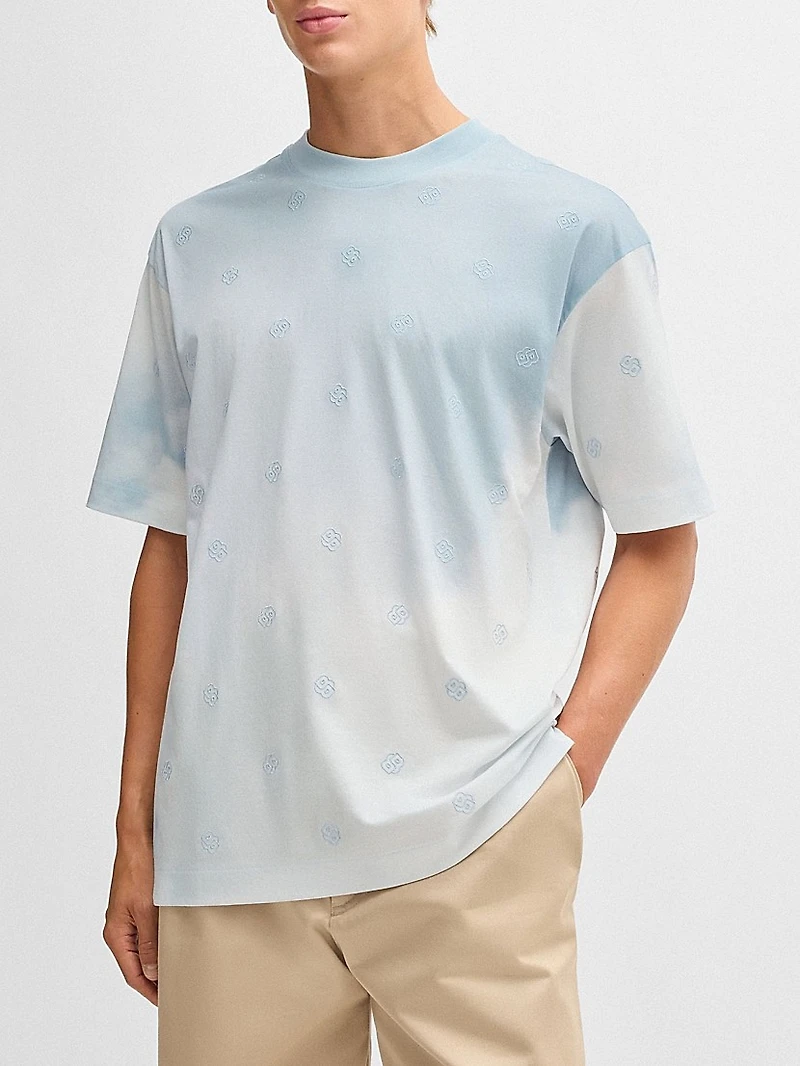 Cloud-Artwork T-Shirt with Double B Monograms