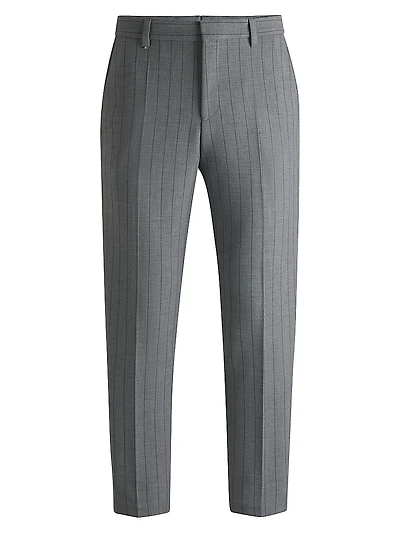 Slim-Fit Trousers Pinstripe Stretch Fabric