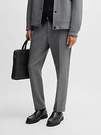 Slim-Fit Trousers Pinstripe Stretch Fabric
