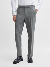 Slim-Fit Trousers Pinstripe Stretch Fabric