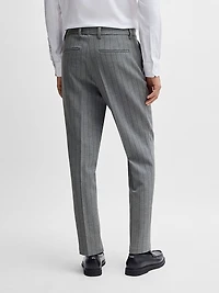 Slim-Fit Trousers Pinstripe Stretch Fabric