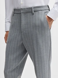 Slim-Fit Trousers Pinstripe Stretch Fabric
