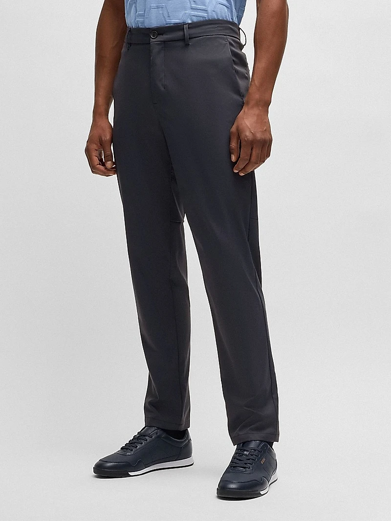 Regular Fit Chinos with Hidden Drawcord and Tapered Leg