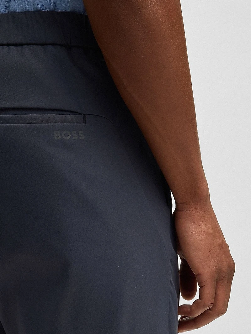 Regular Fit Chinos with Hidden Drawcord and Tapered Leg