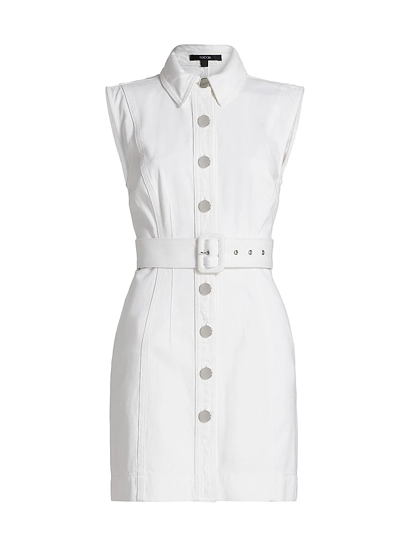 Miley Cotton Button-Front Minidress