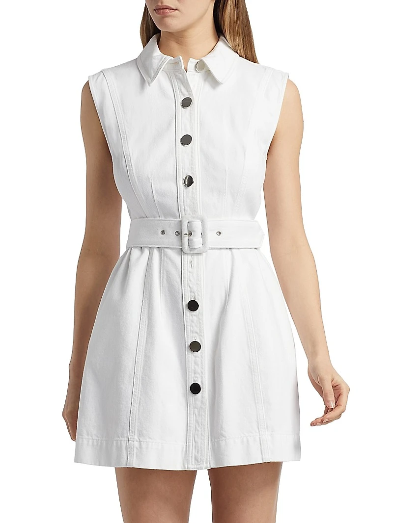 Miley Cotton Button-Front Minidress