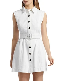 Miley Cotton Button-Front Minidress