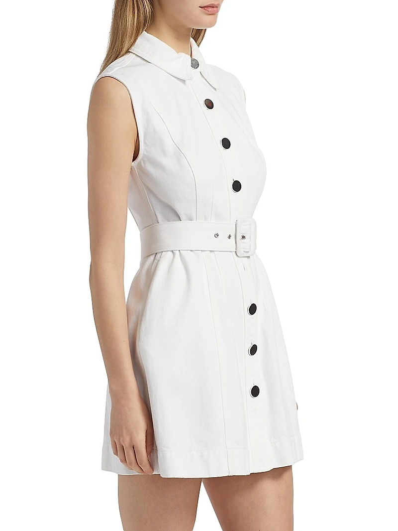 Miley Cotton Button-Front Minidress