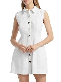 Miley Cotton Button-Front Minidress