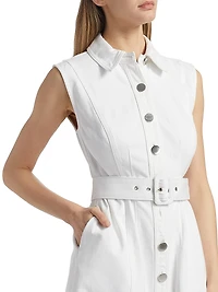Miley Cotton Button-Front Minidress