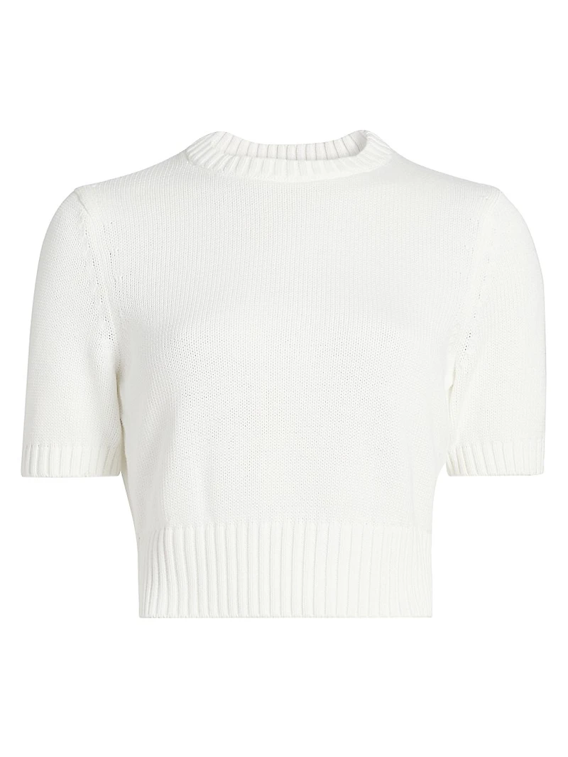 Elsie Short-Sleeve Cotton Sweater