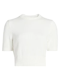 Elsie Short-Sleeve Cotton Sweater