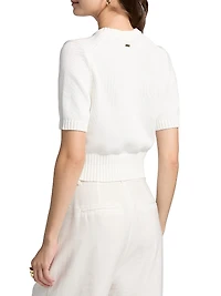 Elsie Short-Sleeve Cotton Sweater