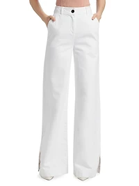Eileen Slit Wide-Leg Pants