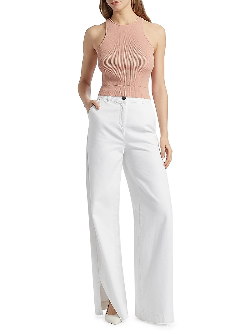 Eileen Slit Wide-Leg Pants