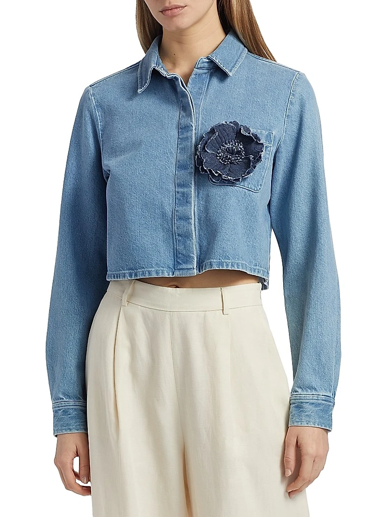 Jilly Flower Cropped Blouse