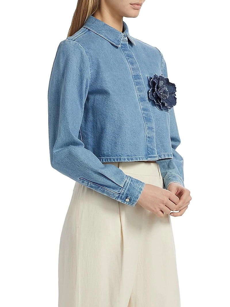 Jilly Flower Cropped Blouse