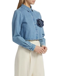 Jilly Flower Cropped Blouse