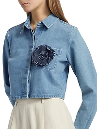 Jilly Flower Cropped Blouse