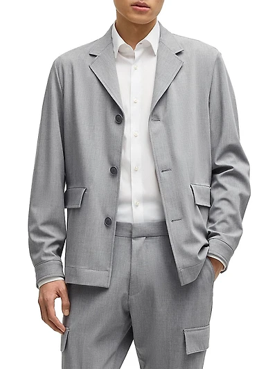 Relaxed-Fit Jacket Bonded Stretch Fabric