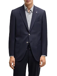 Regular-Fit Suit Jacket Micro-Patterned Virgin Wool