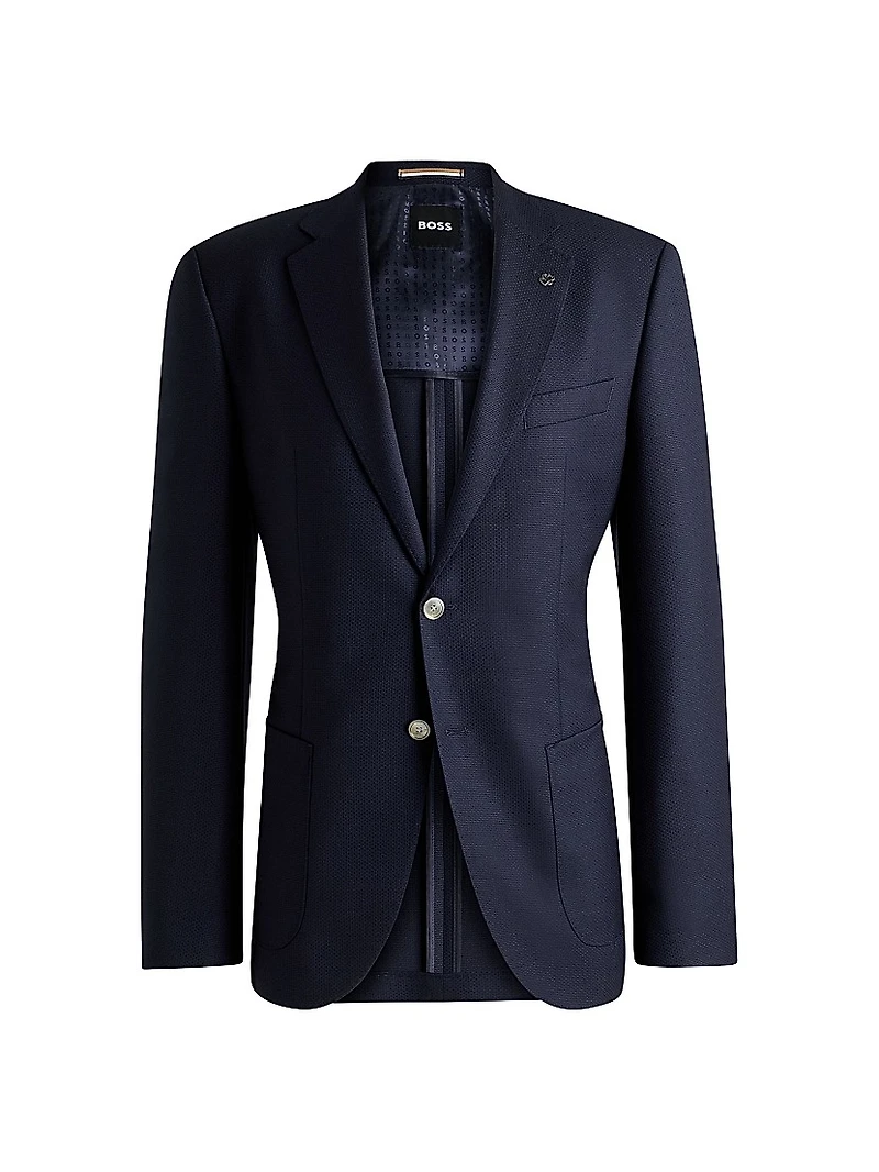 Regular-Fit Suit Jacket Micro-Patterned Virgin Wool
