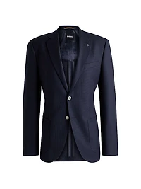 Regular-Fit Suit Jacket Micro-Patterned Virgin Wool