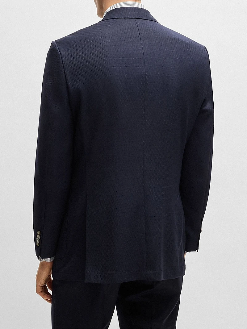 Regular-Fit Suit Jacket Micro-Patterned Virgin Wool