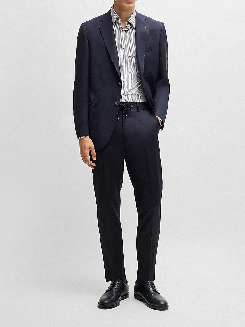 Regular-Fit Suit Jacket Micro-Patterned Virgin Wool