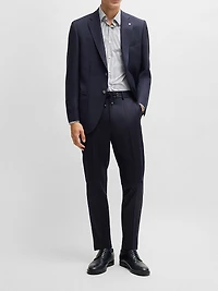 Regular-Fit Suit Jacket Micro-Patterned Virgin Wool