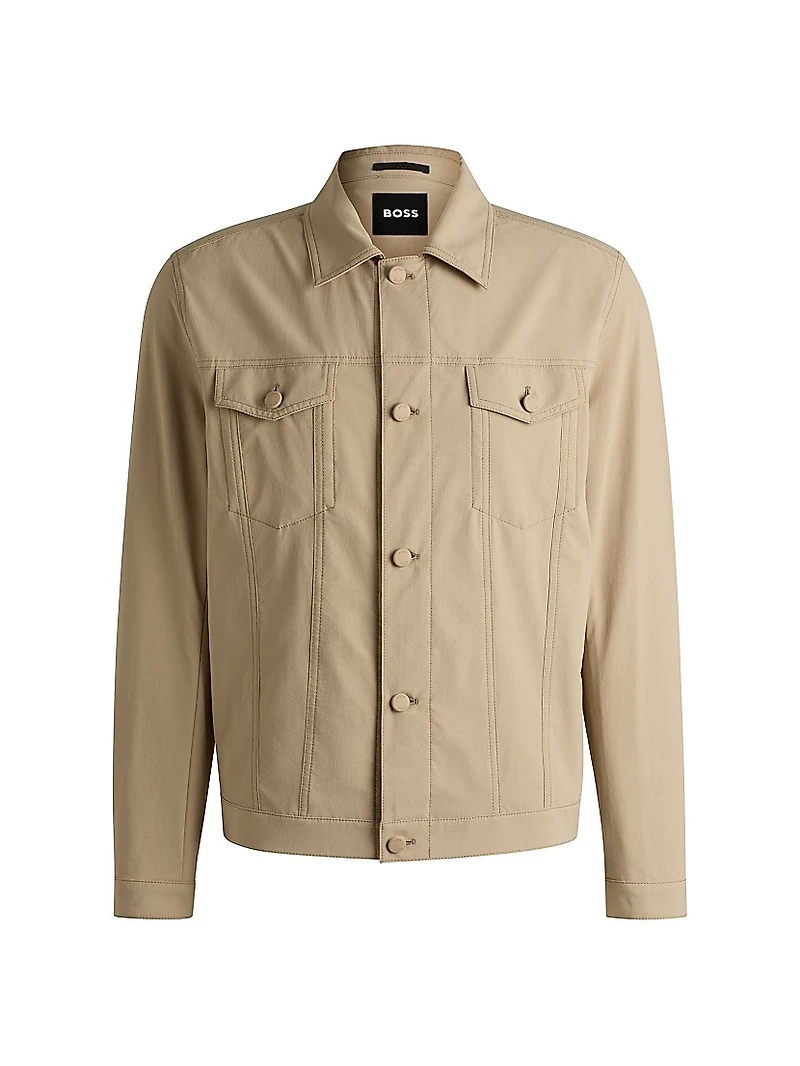 Relaxed-Fit Overshirt Washable Stretch Fabric