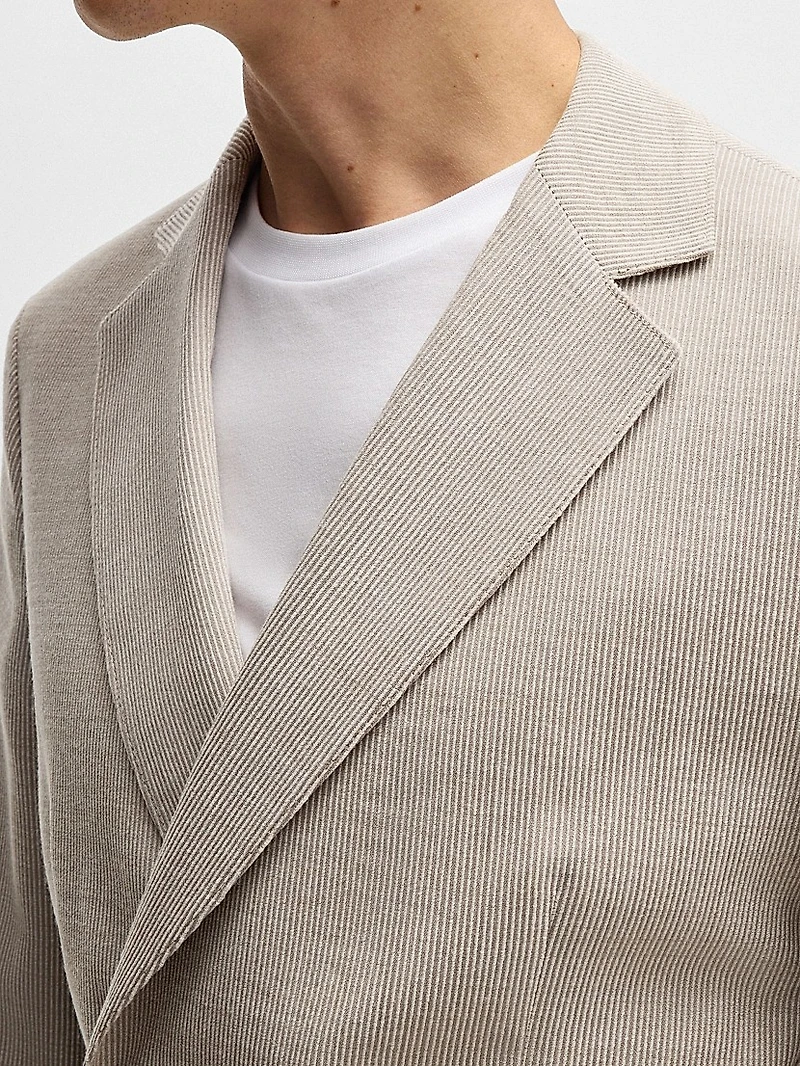 Slim-Fit Blazer Patterned Wool